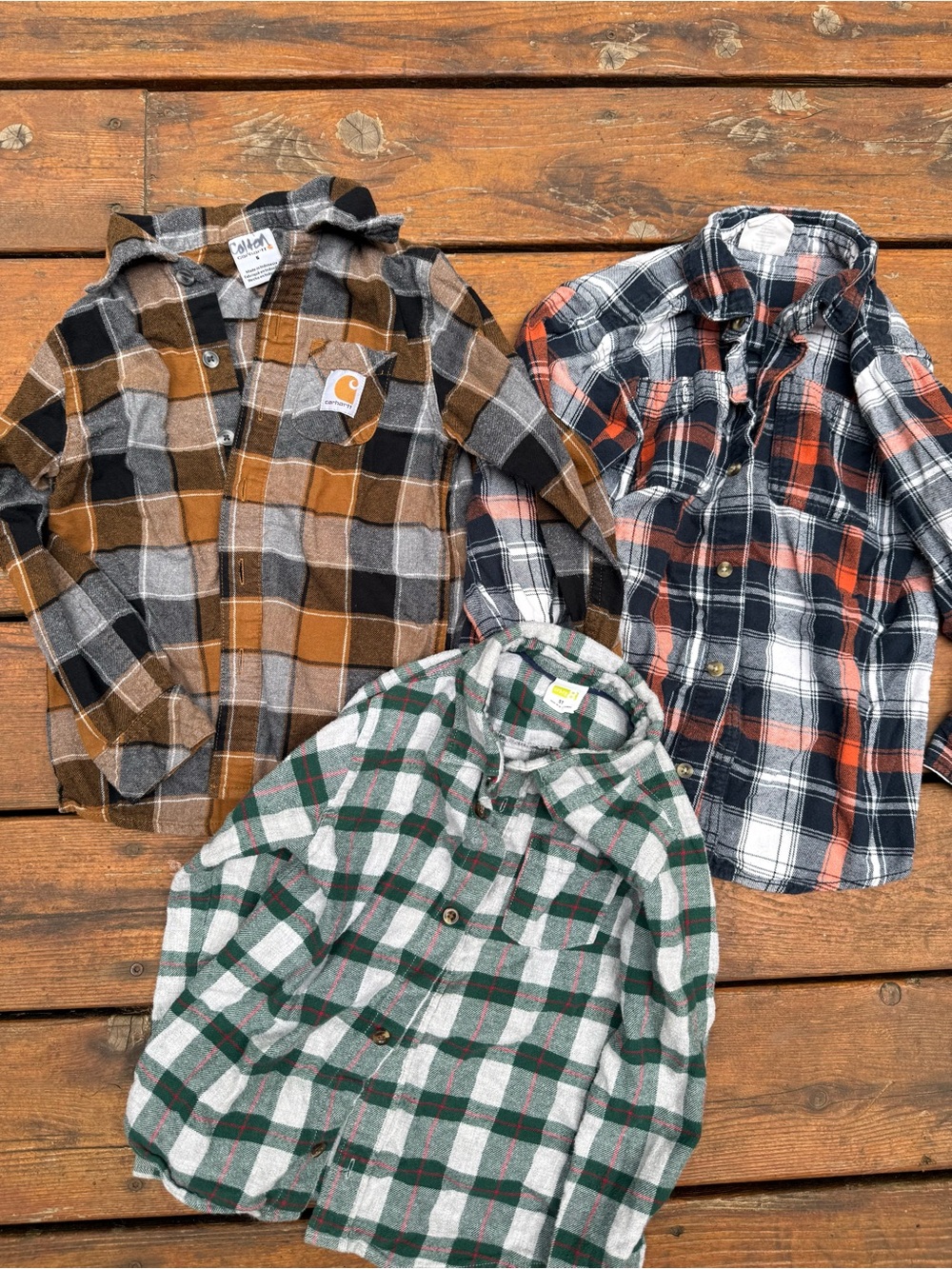Carhartt Kids' Brown, Black & Gray Plaid Button-Down Shirt
